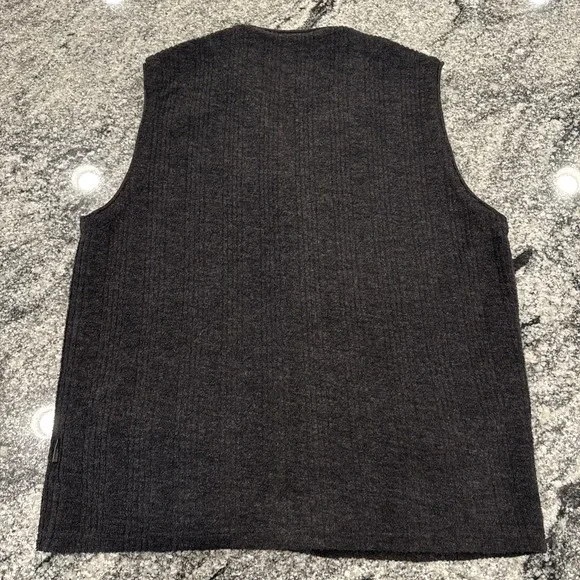 Hugo BOSS Wool Blend Vicunia Button Cardigan Sweater Vest Sz XL Black